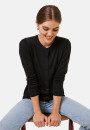 Buttoned round neck cardigan with pockets in merino wool - Amalia