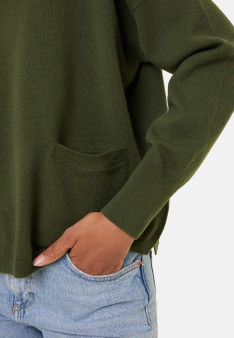 Short cashmere sweater with pocket - Balba