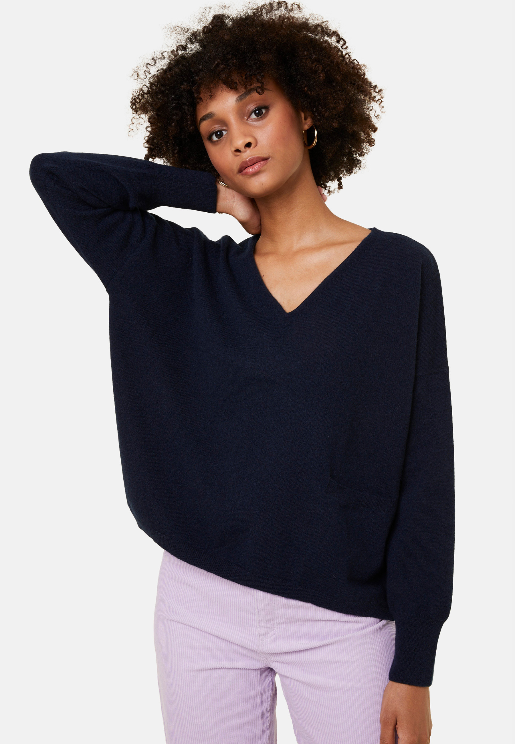 Short cashmere sweater with pocket - Balba