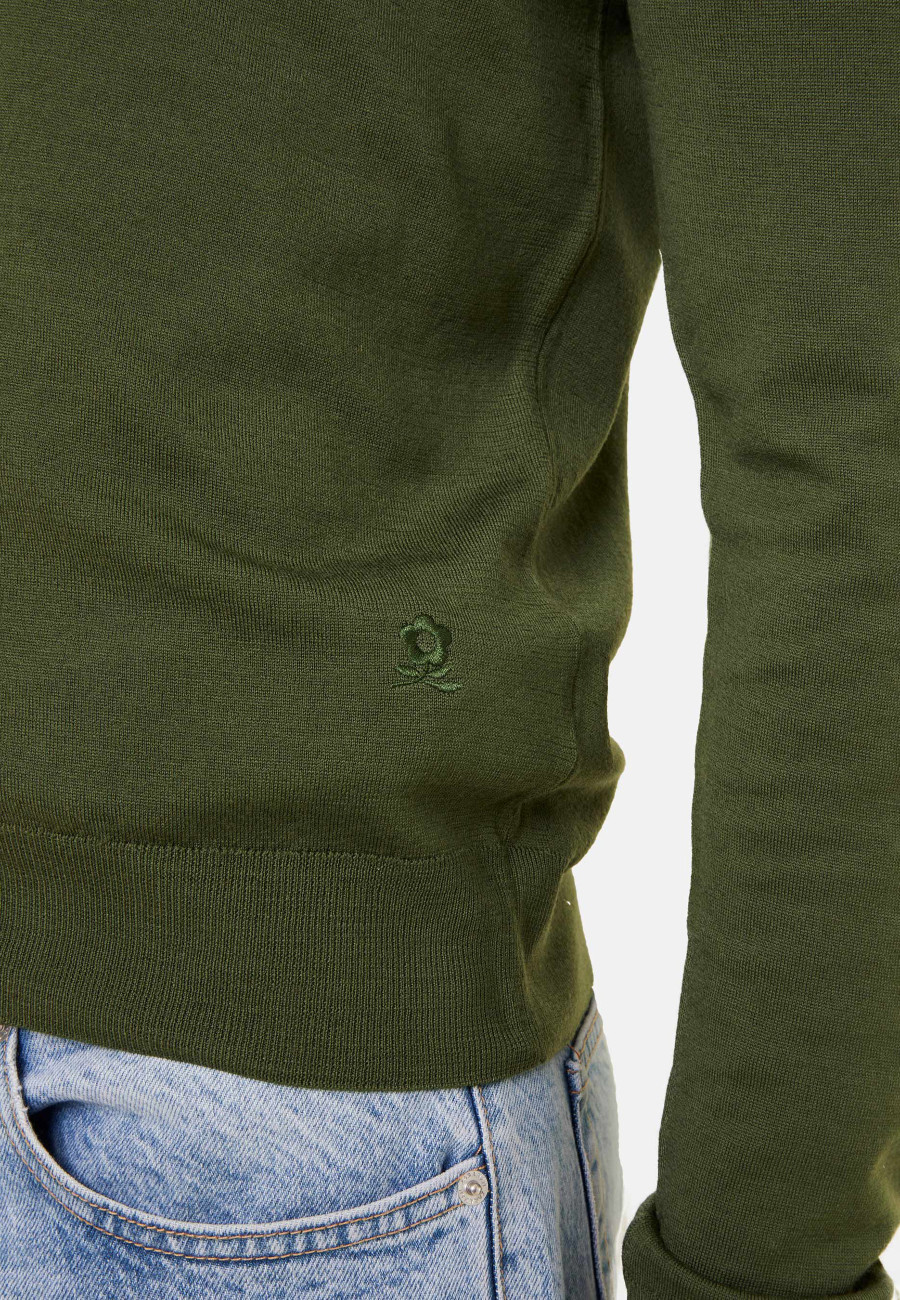 Buttoned vest with logo in merino wool - Etienne