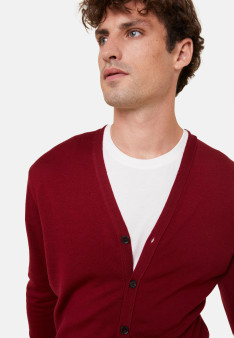 Buttoned vest with logo in merino wool - Etienne