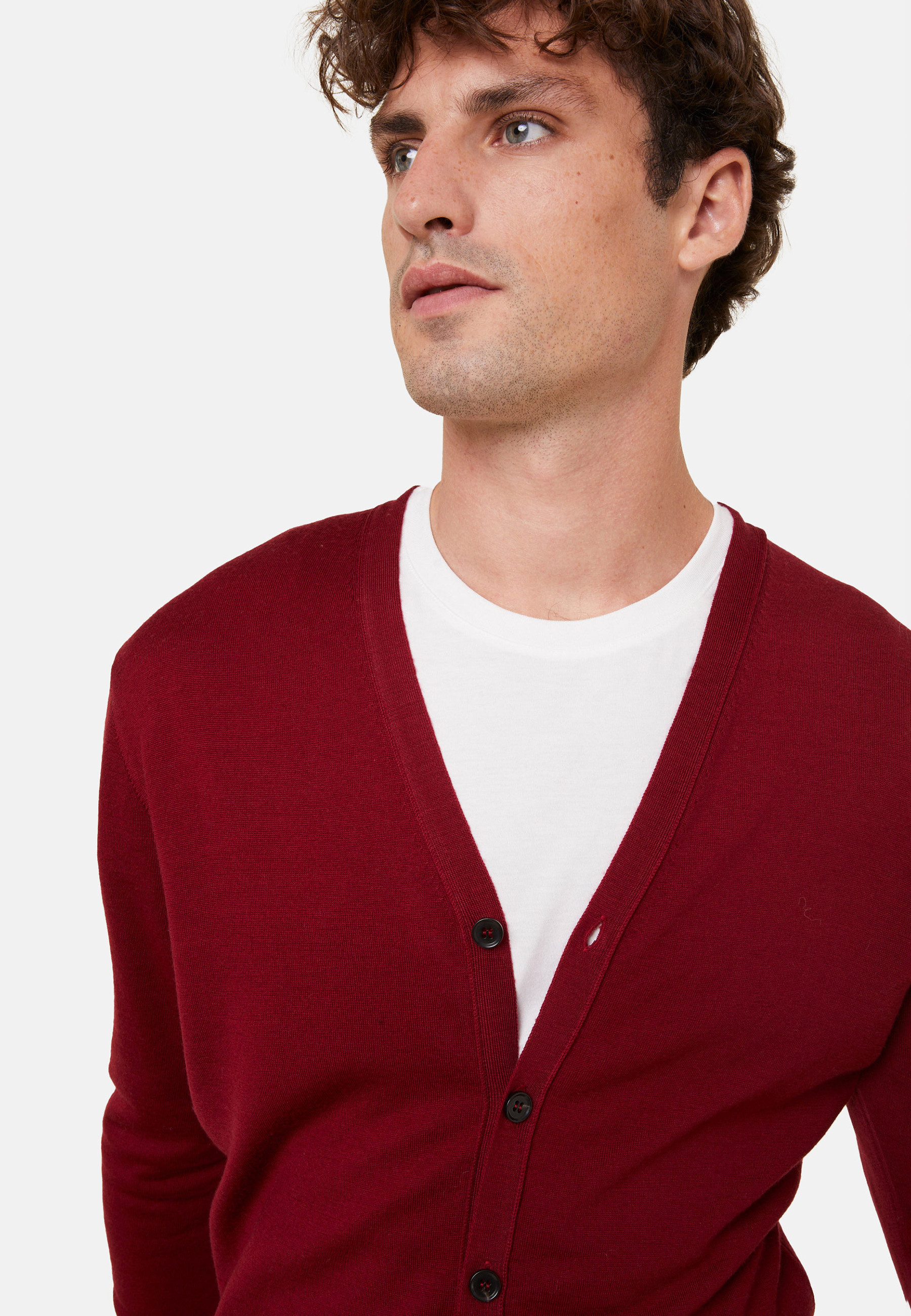 Buttoned vest with logo in merino wool - Etienne