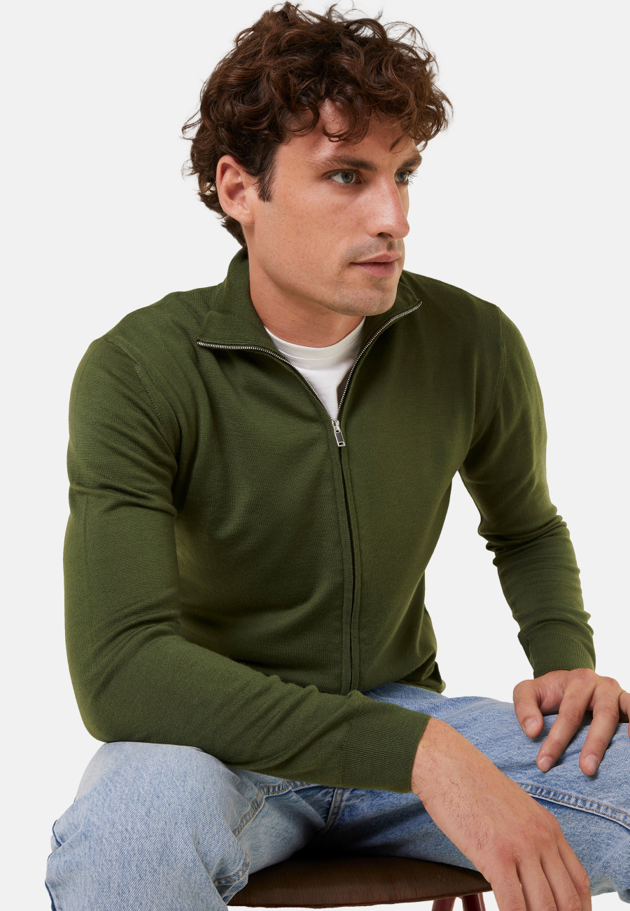 Colete com zíper em lã Merino - Estian