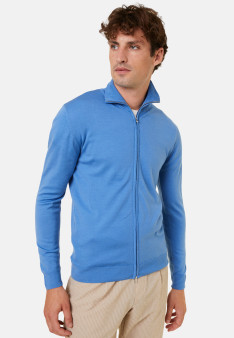 Zipped vest with logo in merino wool - Estian