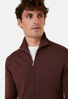 Gilet zippé avec logo en laine mérinos - Estian 7870 ecureuil - 92 Rouille