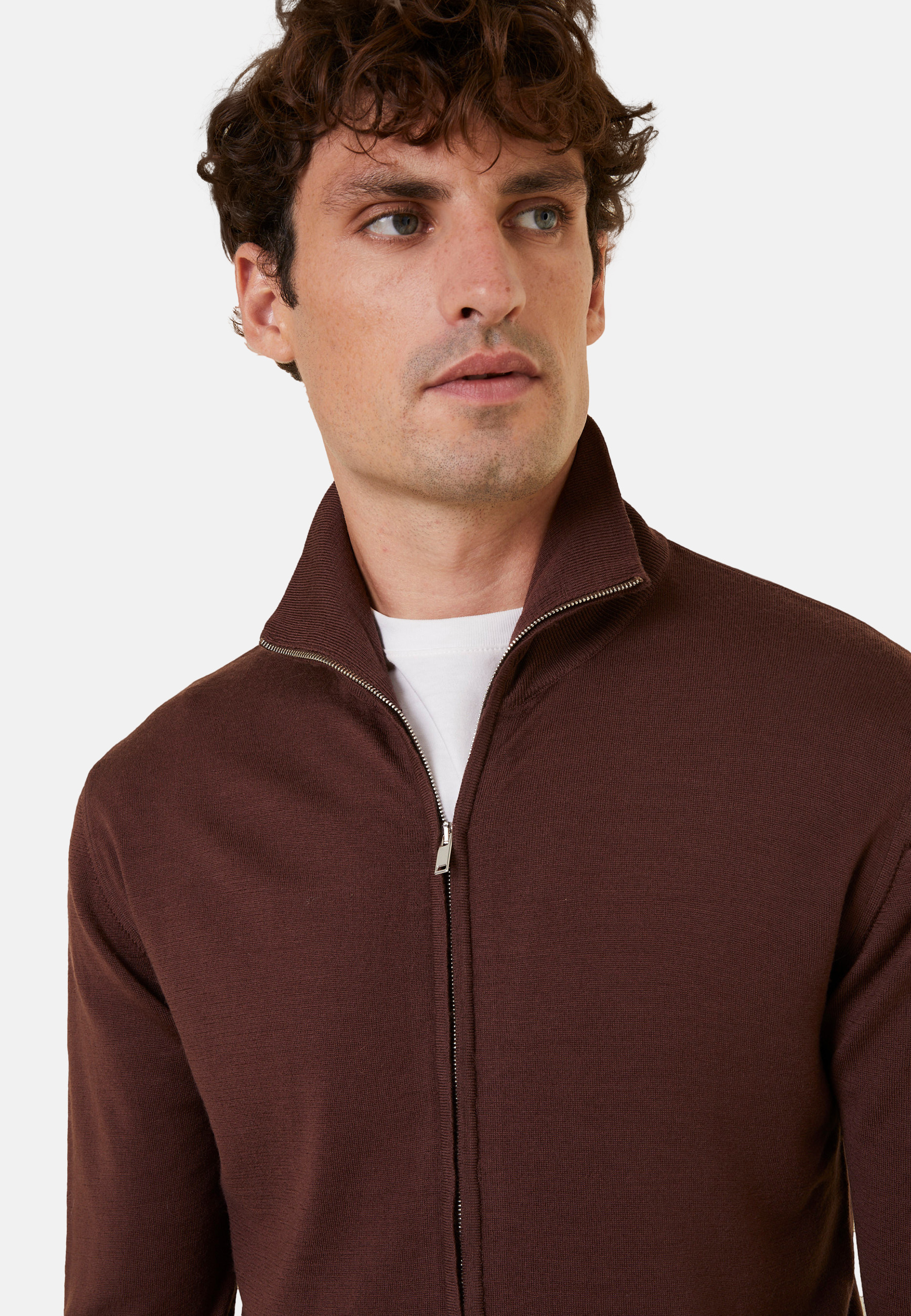 Zipped vest with logo in merino wool - Estian