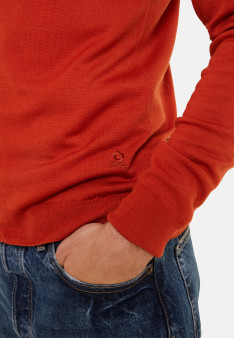 Gilet zippé avec logo en laine mérinos - Estian 7870 ecureuil - 92 Rouille