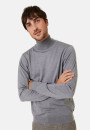 Turtleneck sweater with logo in merino wool - Enzo