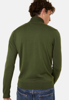 Turtleneck sweater with logo in merino wool - Enzo