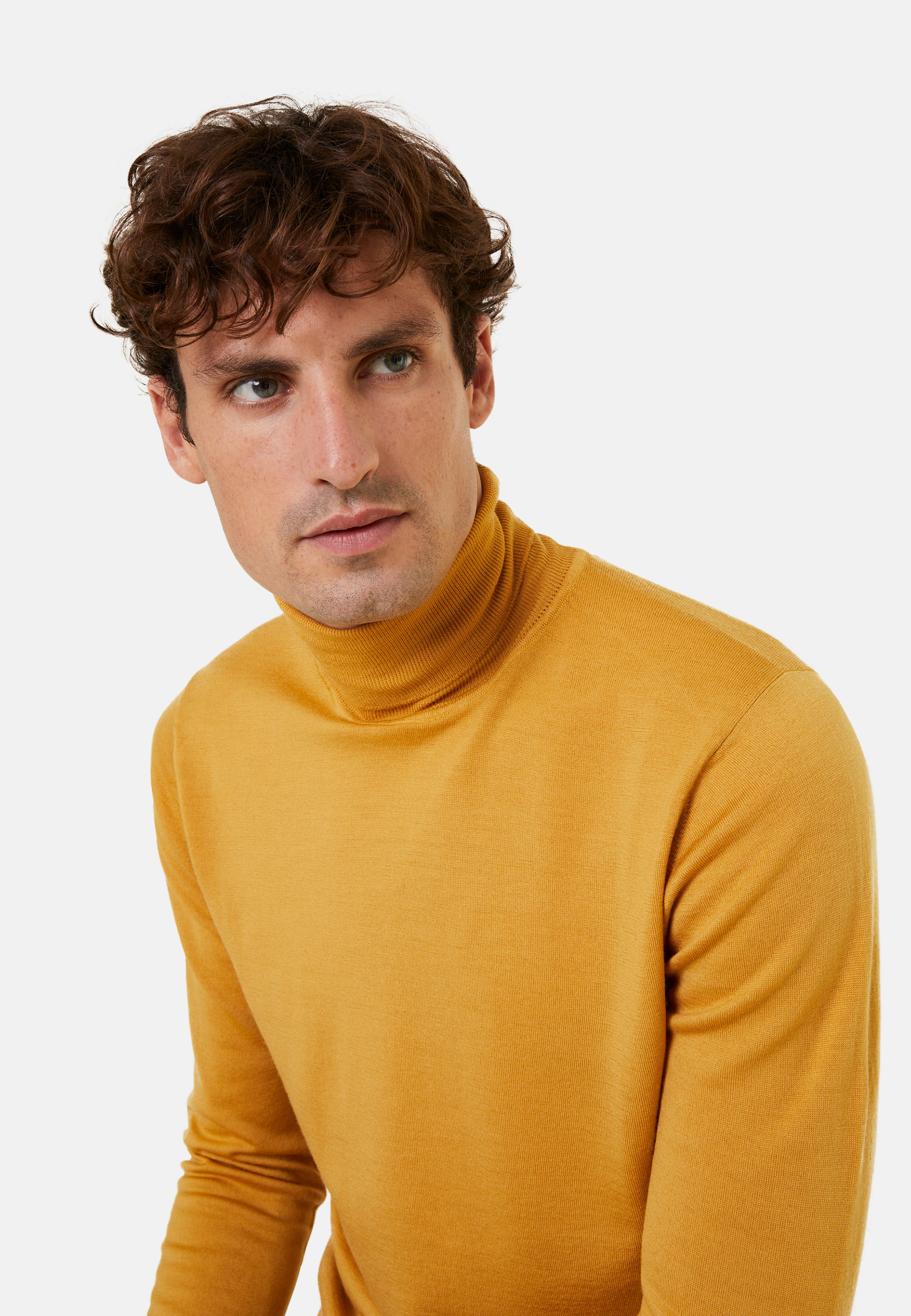 Pull col roulé avec logo en laine mérinos - Enzo