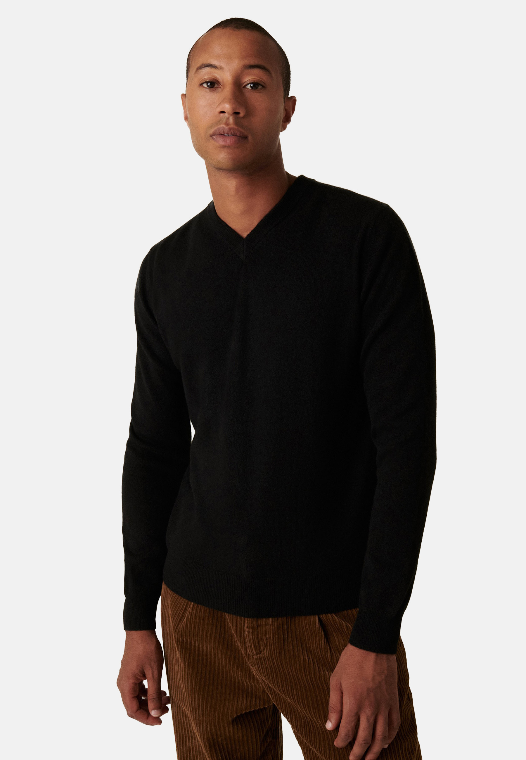 V-neck sweater with logo in merino wool - Elmo