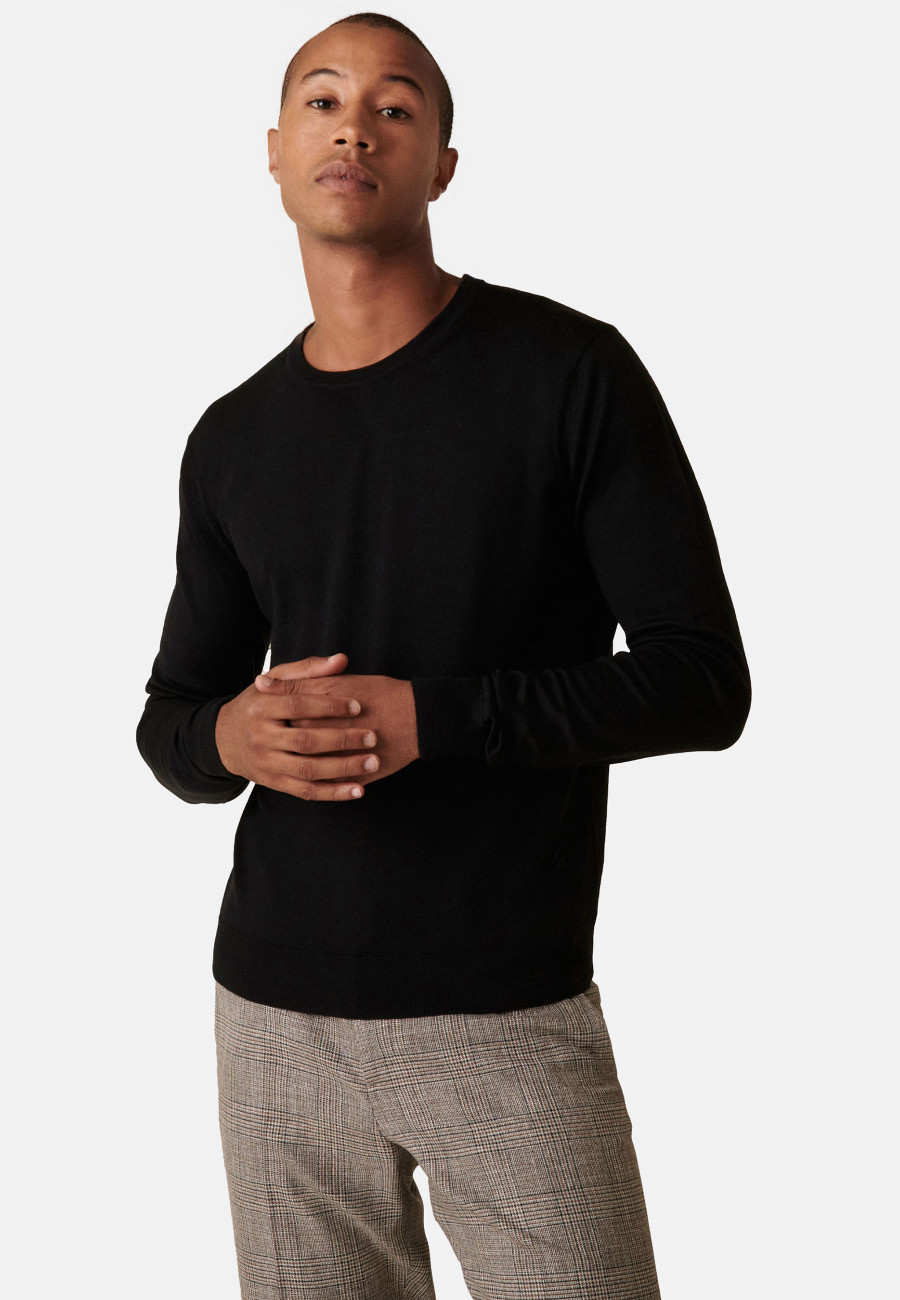 Suéter de lã merino com gola redonda Eddie