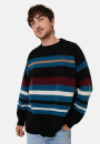 Round-neck striped sweater in recycled cashmere and wool - Fael