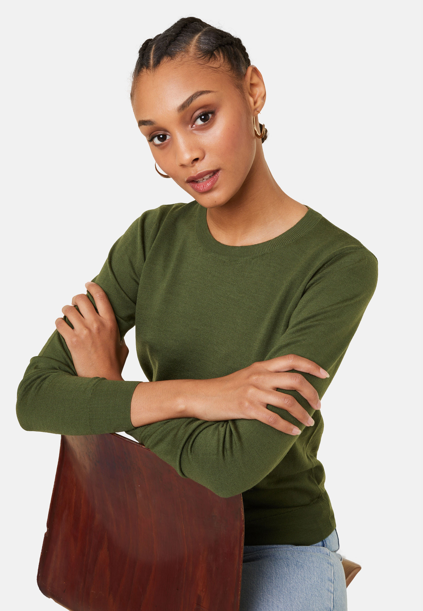 Merino wool round neck sweater - Asena