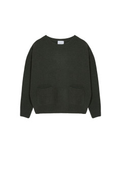 Loose sweater with pockets in recycled cashmere and wool - Davina
