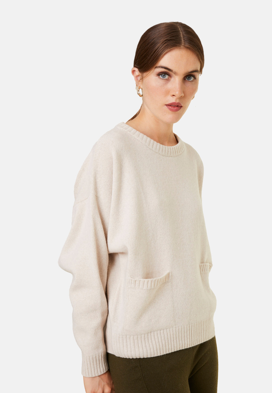 Loose cashmere blend sweater with pockets - Davina