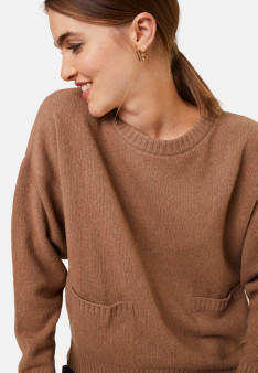 Pull ample à poches en cachemire et laine recyclés - Davina 7841 saphir - 06 Bleu moyen