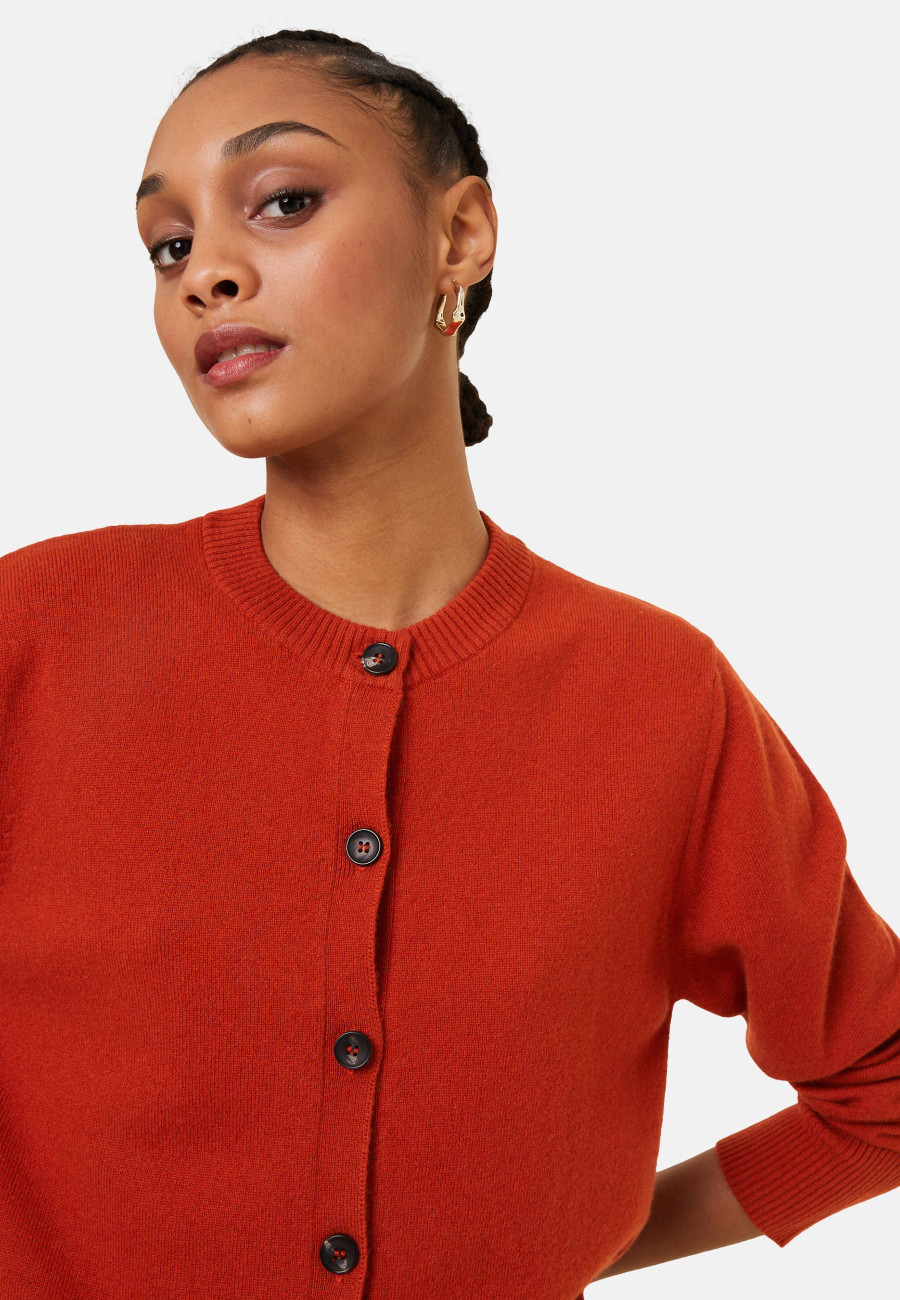 Cardigan Cashmere com gola redonda e botões - Ari