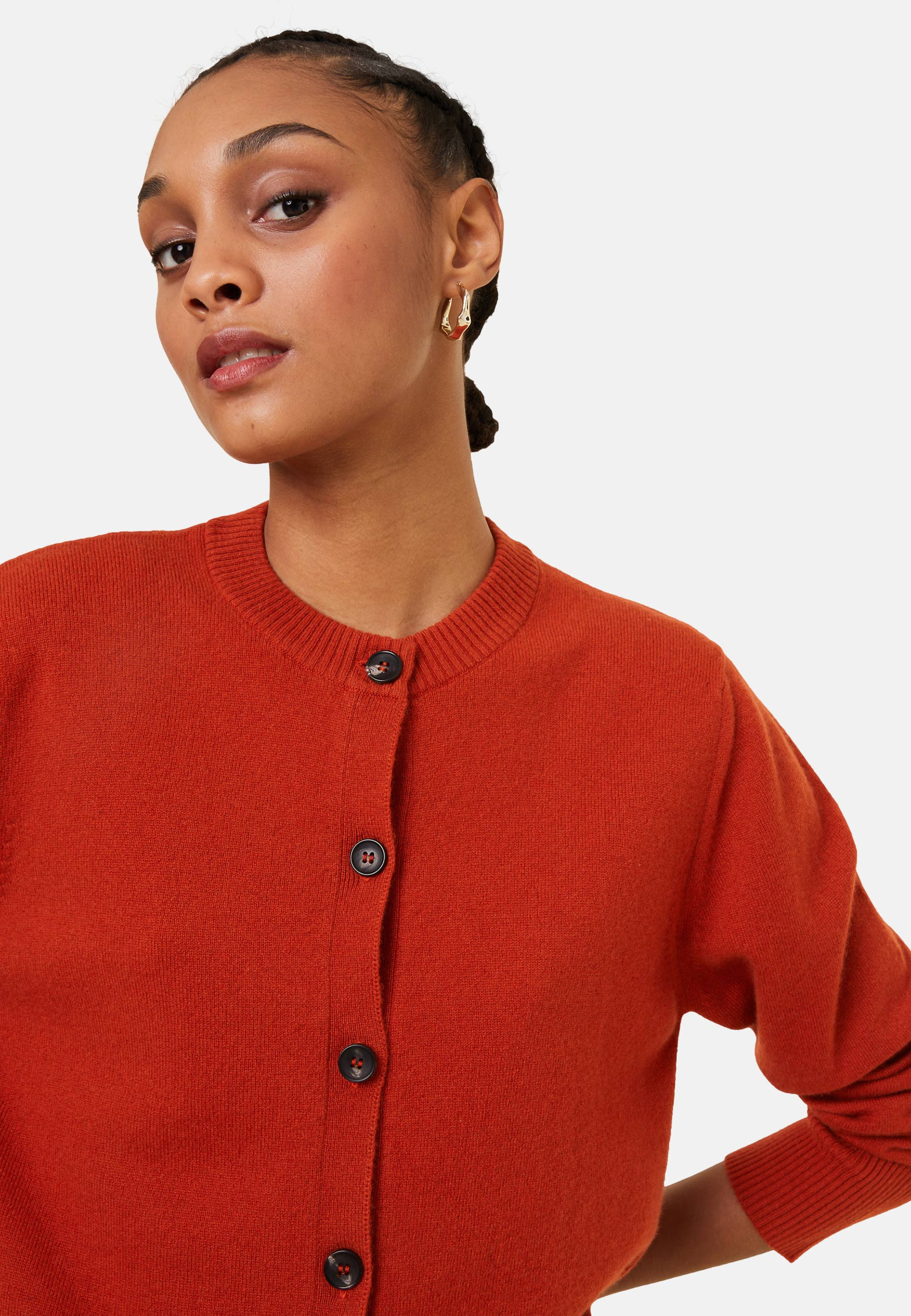 Cashmere round neck buttoned cardigan - Ari