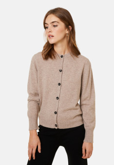 Cashmere round neck buttoned cardigan - Ari
