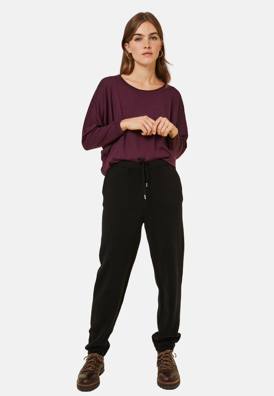 Calça jogger com bolsos em cashmere e lã reciclada - Anka
