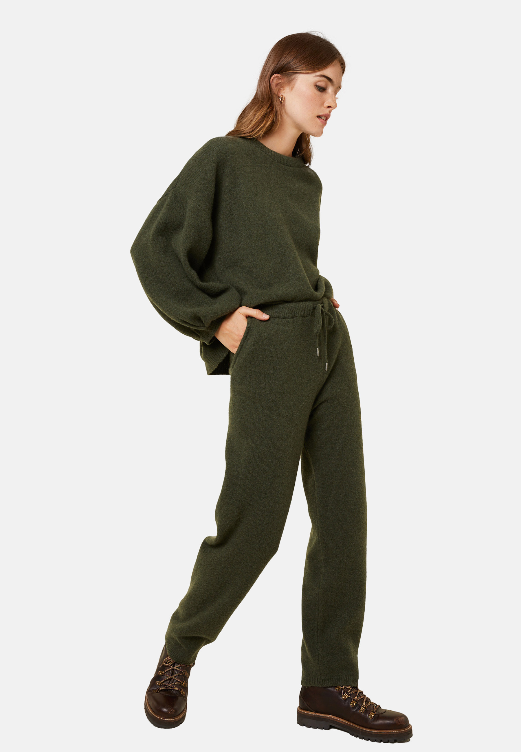 Joggers with pockets in recycled cashmere and wool - Anka
