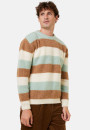 Pull col rond rayé tricolore en mohair - Fox