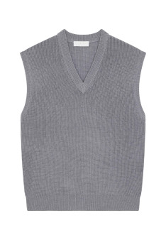 Sleeveless V-neck sweater in merino wool - Felipe