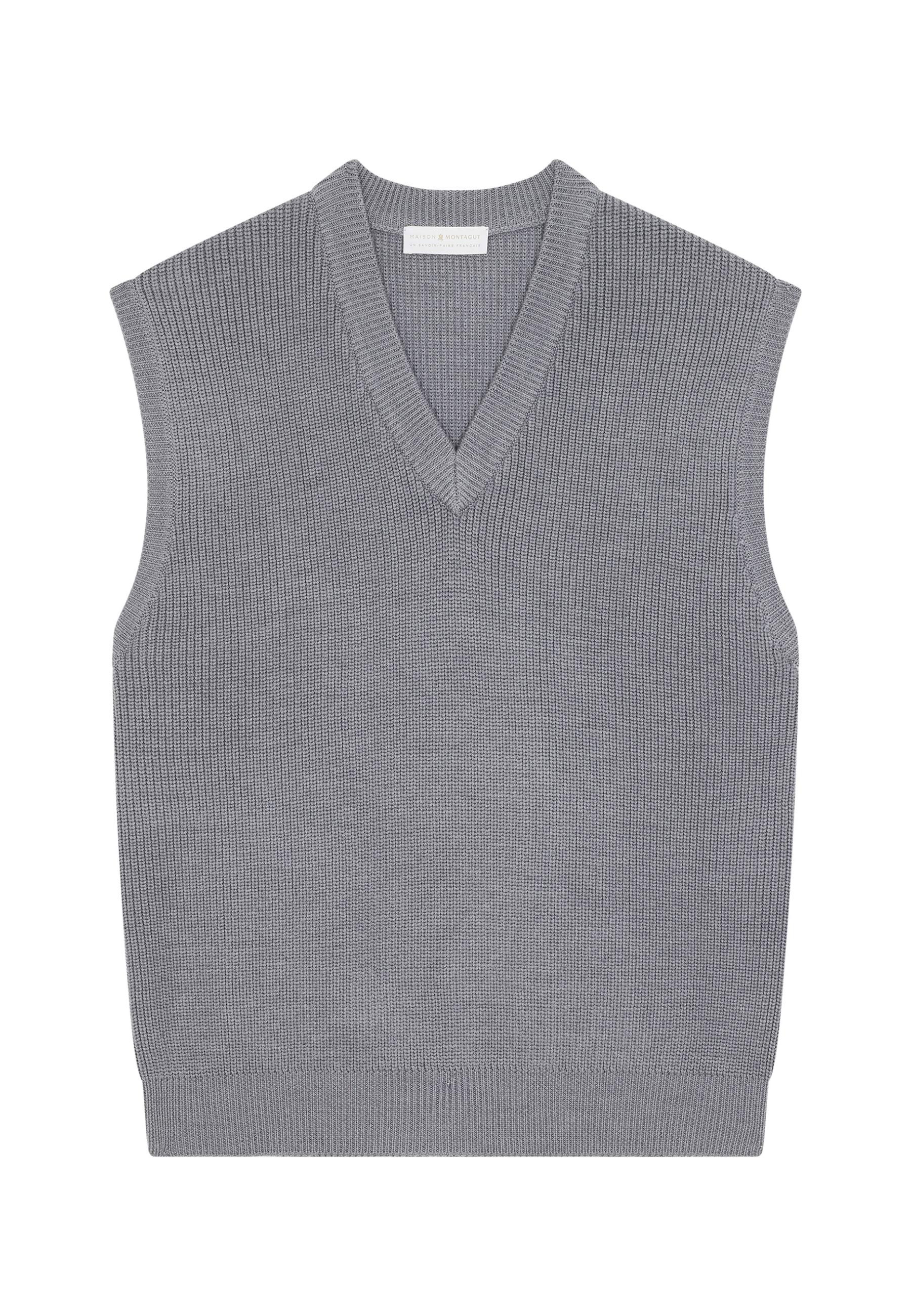 Sleeveless V-neck sweater in merino wool - Felipe