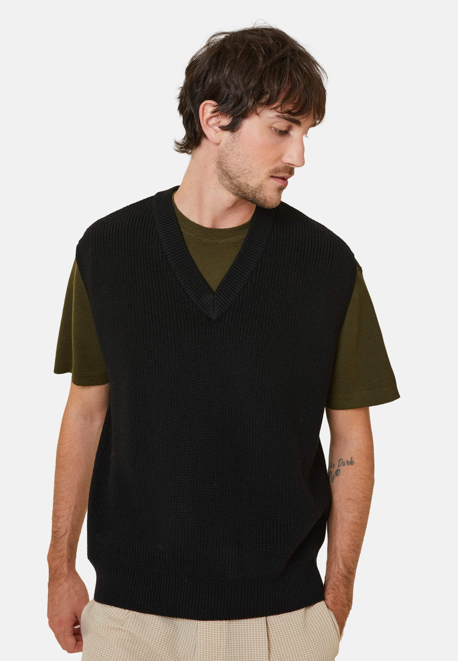 Sleeveless sweater in merino wool - Felipe