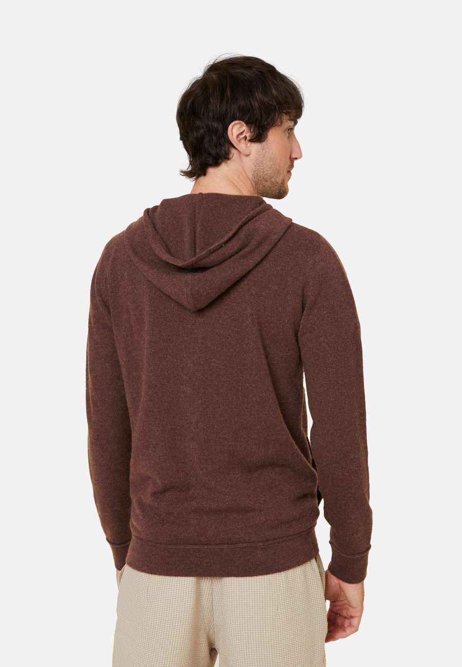 Cardigan com capuz e zíper de cashmere duplo - Emilien