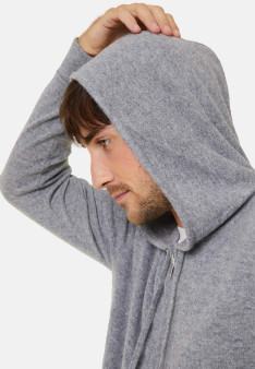 Gilet zippé à capuche en cachemire - Bradley