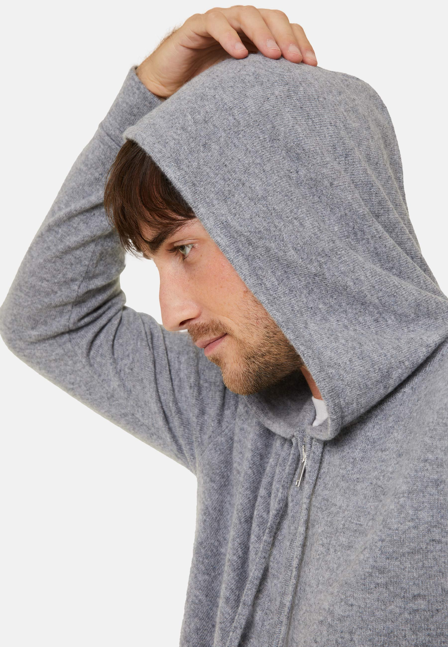 Gilet zippé à capuche en cachemire - Bradley