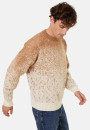 Pull col rond bicolore en mohair - Figaro 7944 ecru/camel - 88 Camel