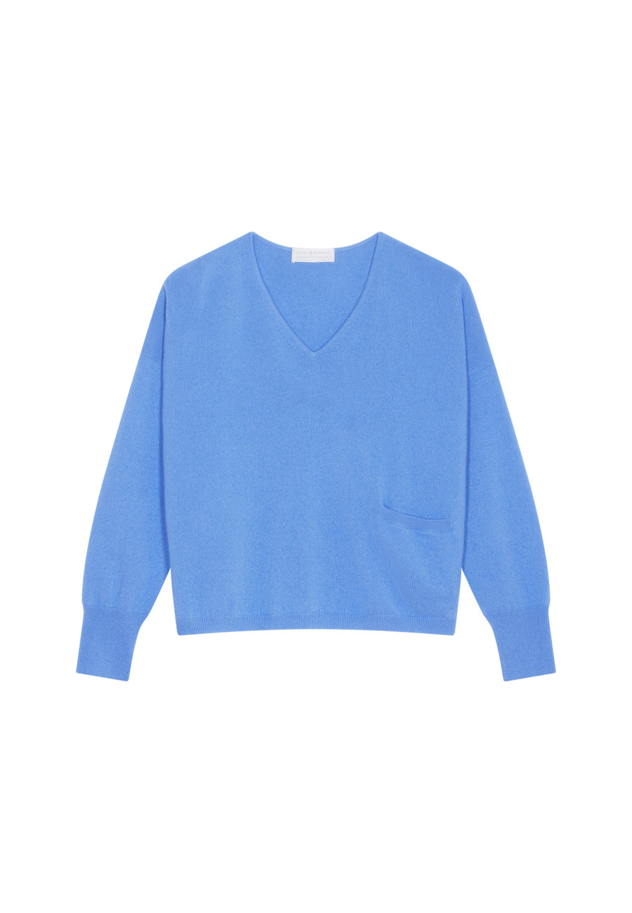 Short cashmere sweater with pocket - Balba
