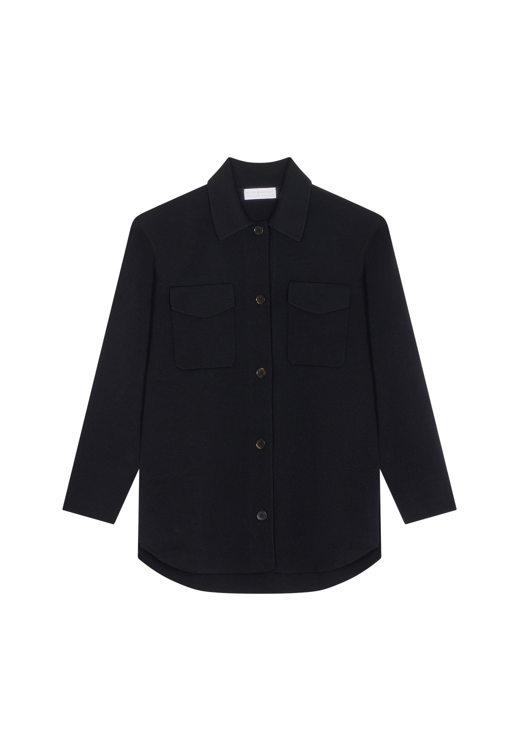 Button-down jacket with merino wool pockets - Giselle