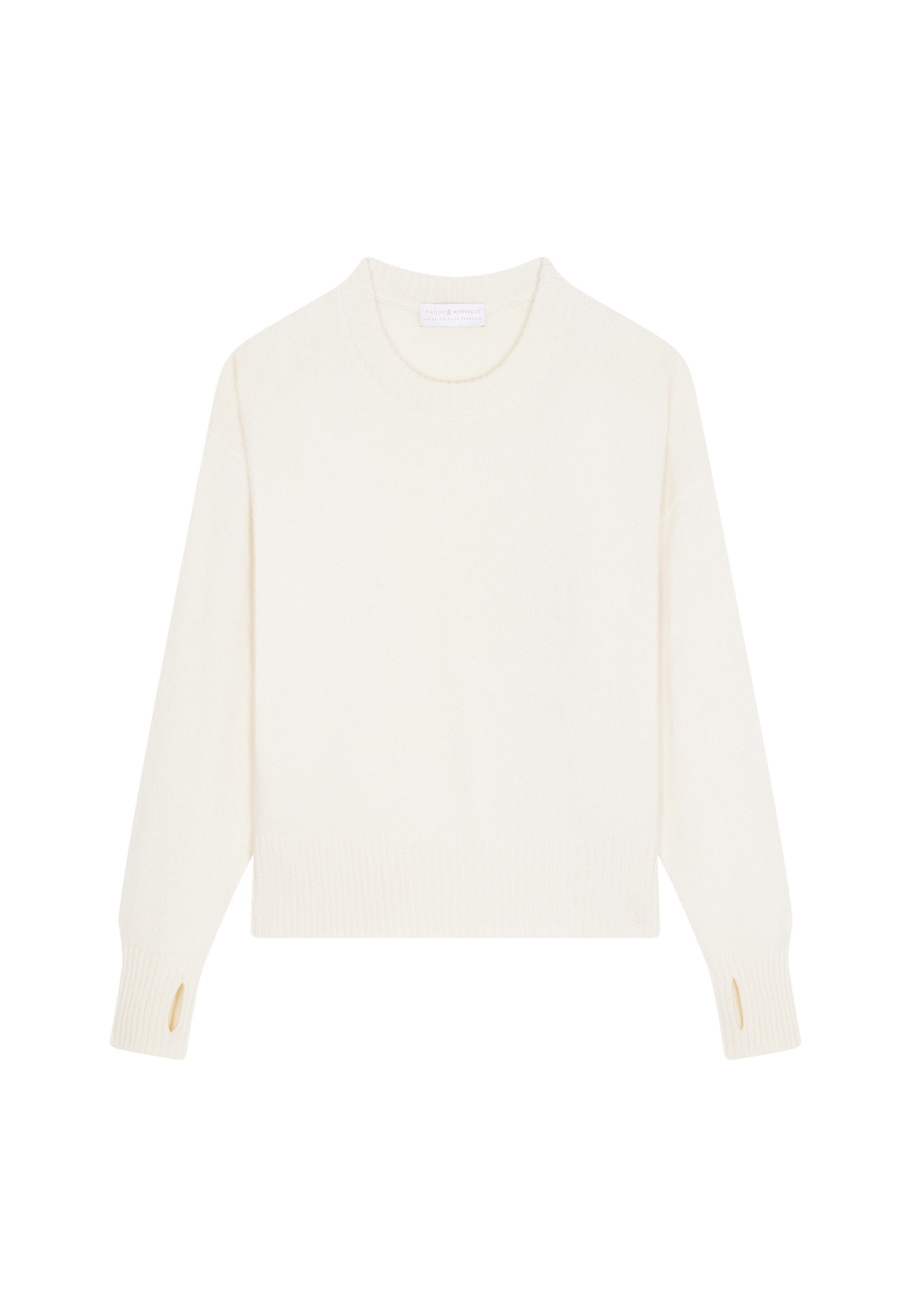 Wool and cashmere mitten-sleeved round-neck sweater - Gemma