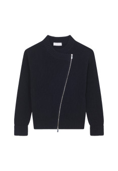 Asymmetrical wool and cashmere zip jacket - Gwenn