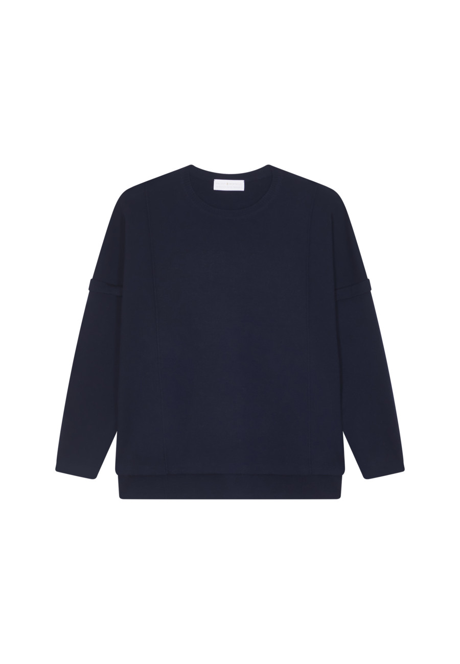 Loose-fit round-neck sweater in merino wool - Guerande