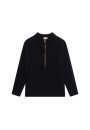 Zipped high-neck sweater in recycled cashmere and wool - Lodric