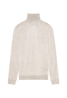 Turtleneck sweater with logo in merino wool - Enzo