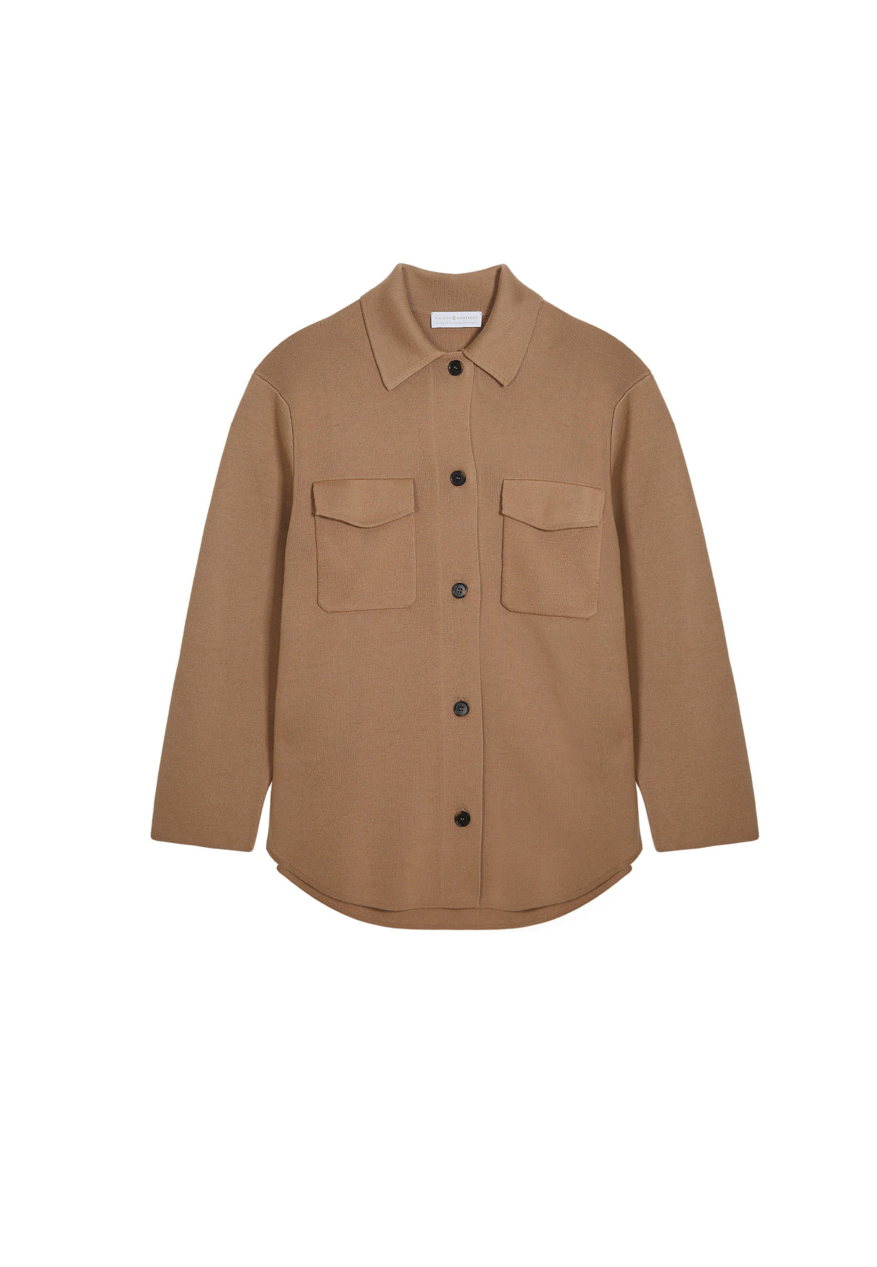 Veste boutonnée avec poches en laine mérinos - Giselle 7841 saphir - 03 Bleu foncé