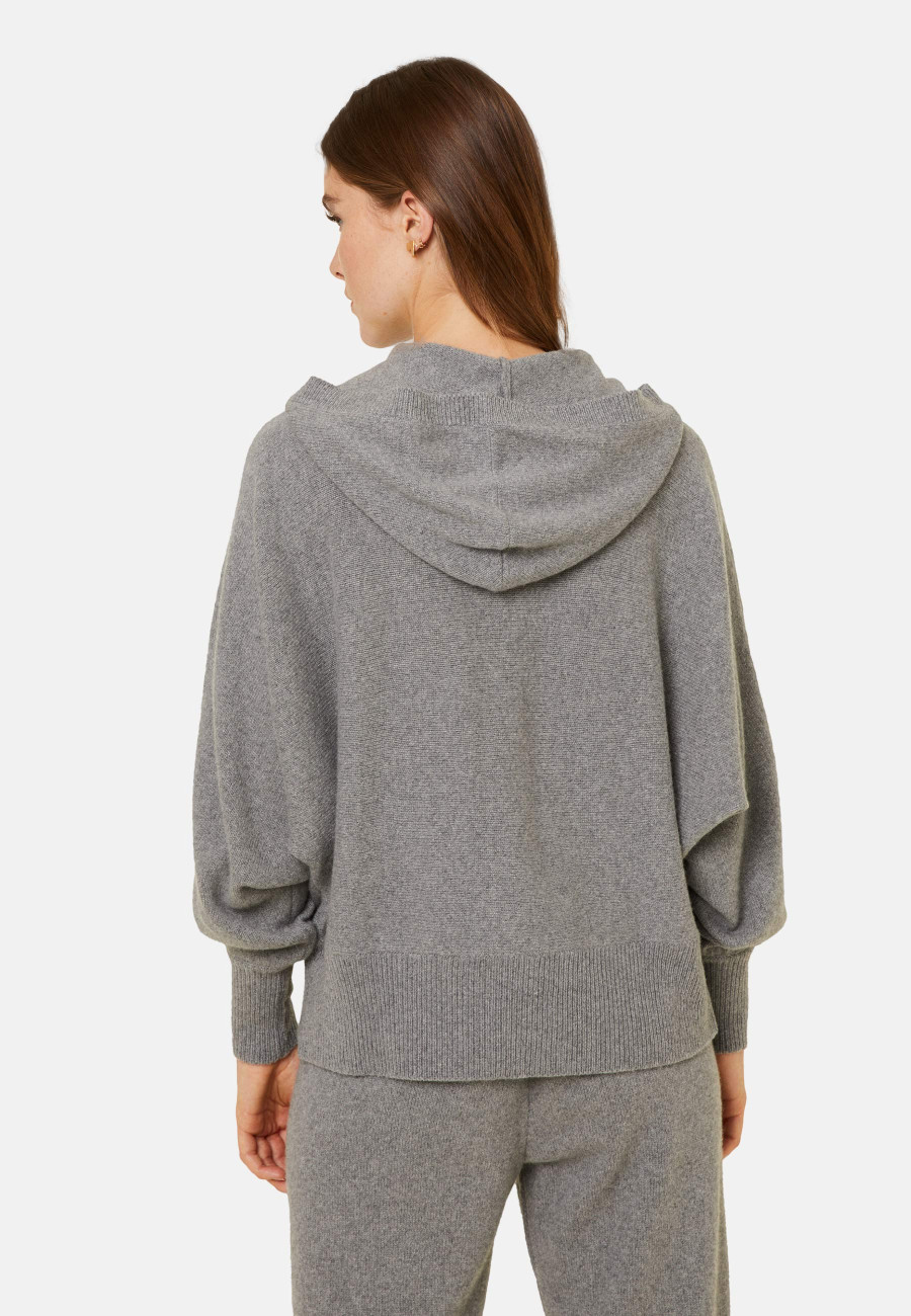 Zipped cashmere blend hooded cardigan - Albin