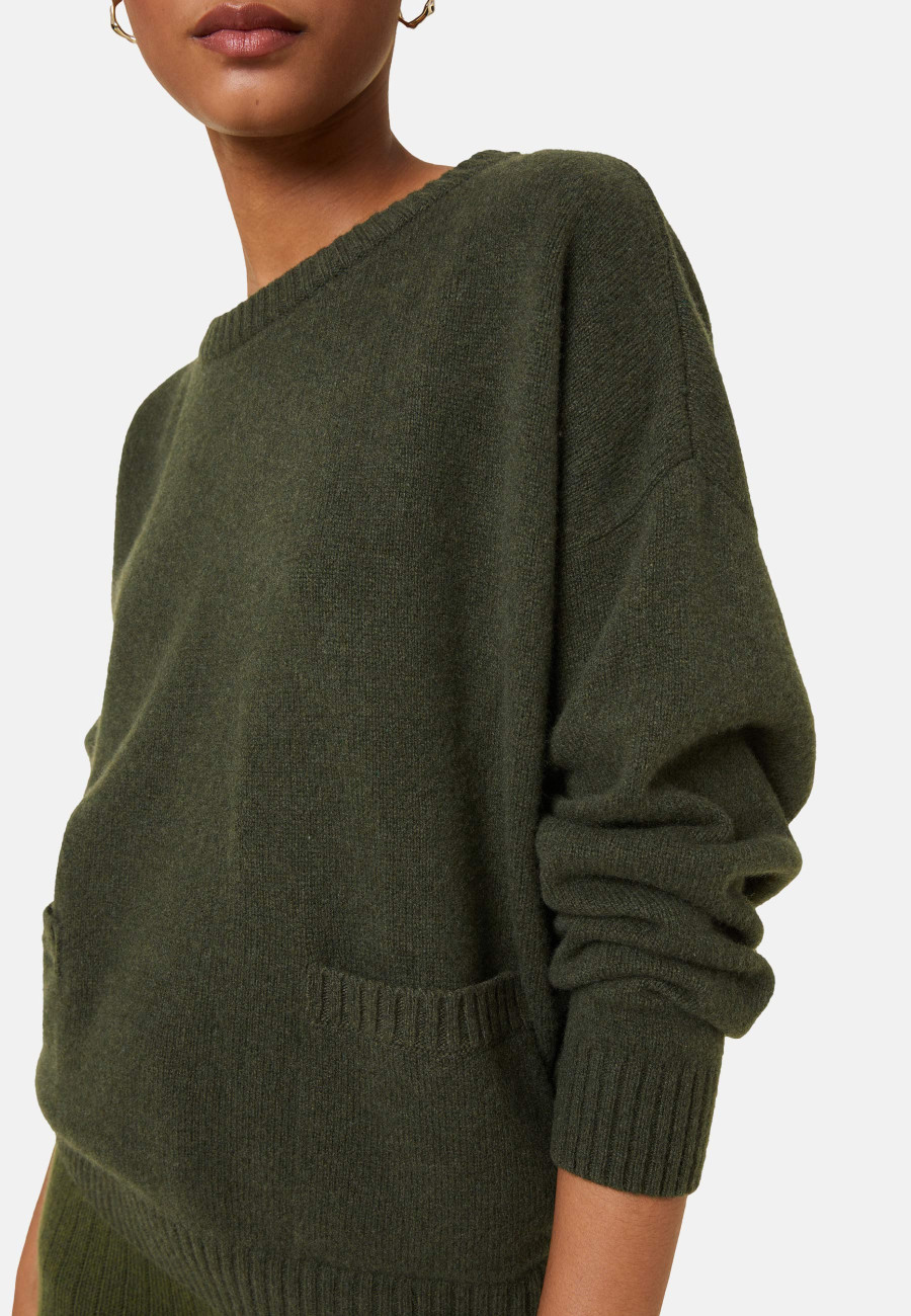 Suéter Cashmere Blend Solto com Bolsos - Davina