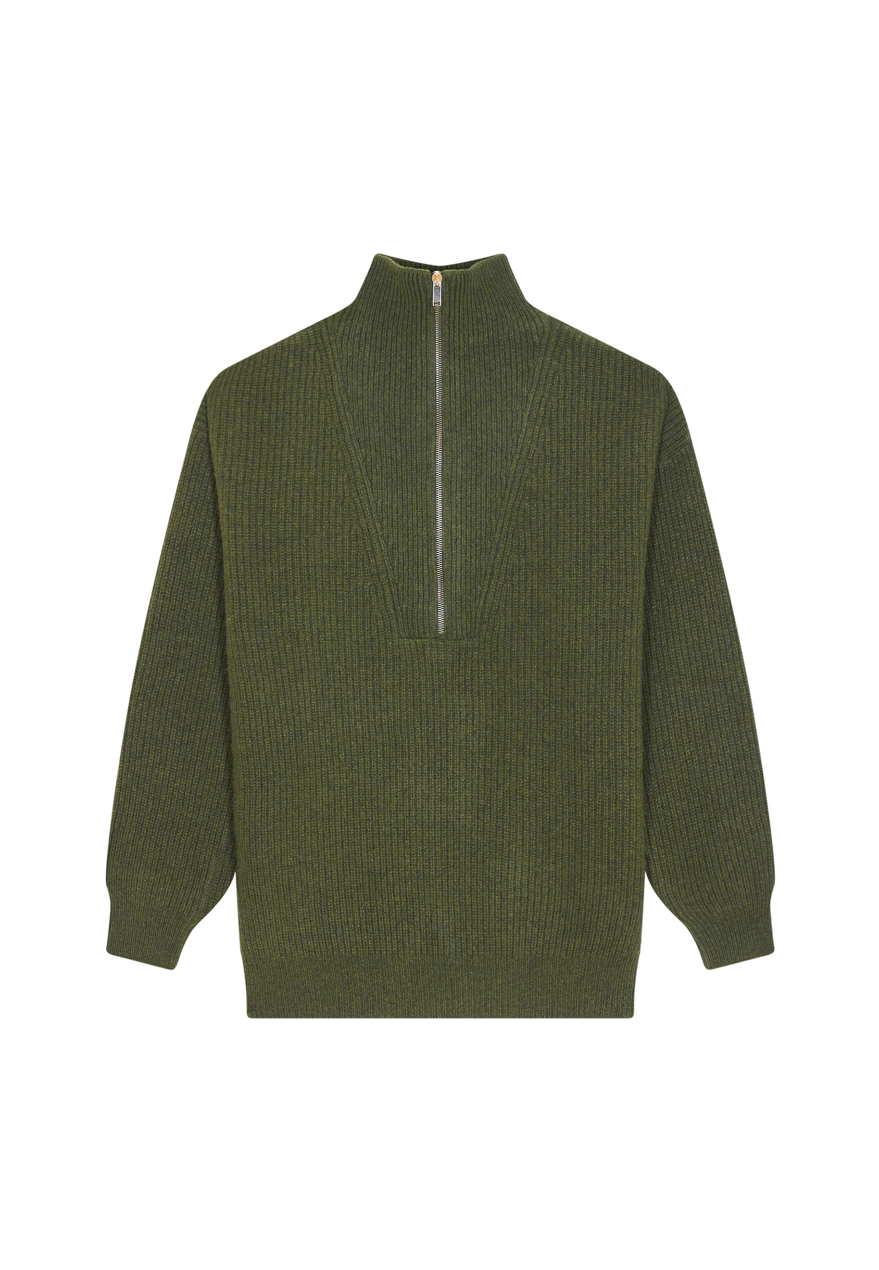 Pull col camionneur maille perlée en cachemire et laine recyclés - French