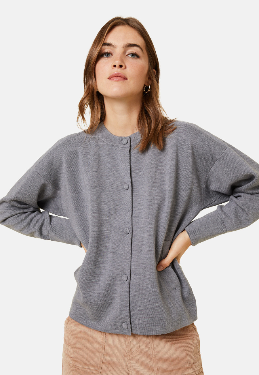 Buttoned jacket with pockets in merino wool - Gaspard