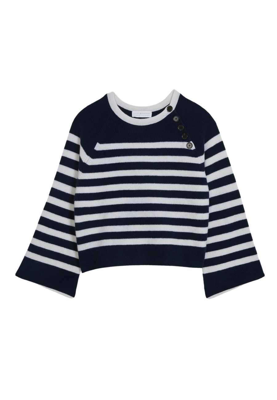 Suéter de marinheiro de cashmere com mangas soltas - Gaelle