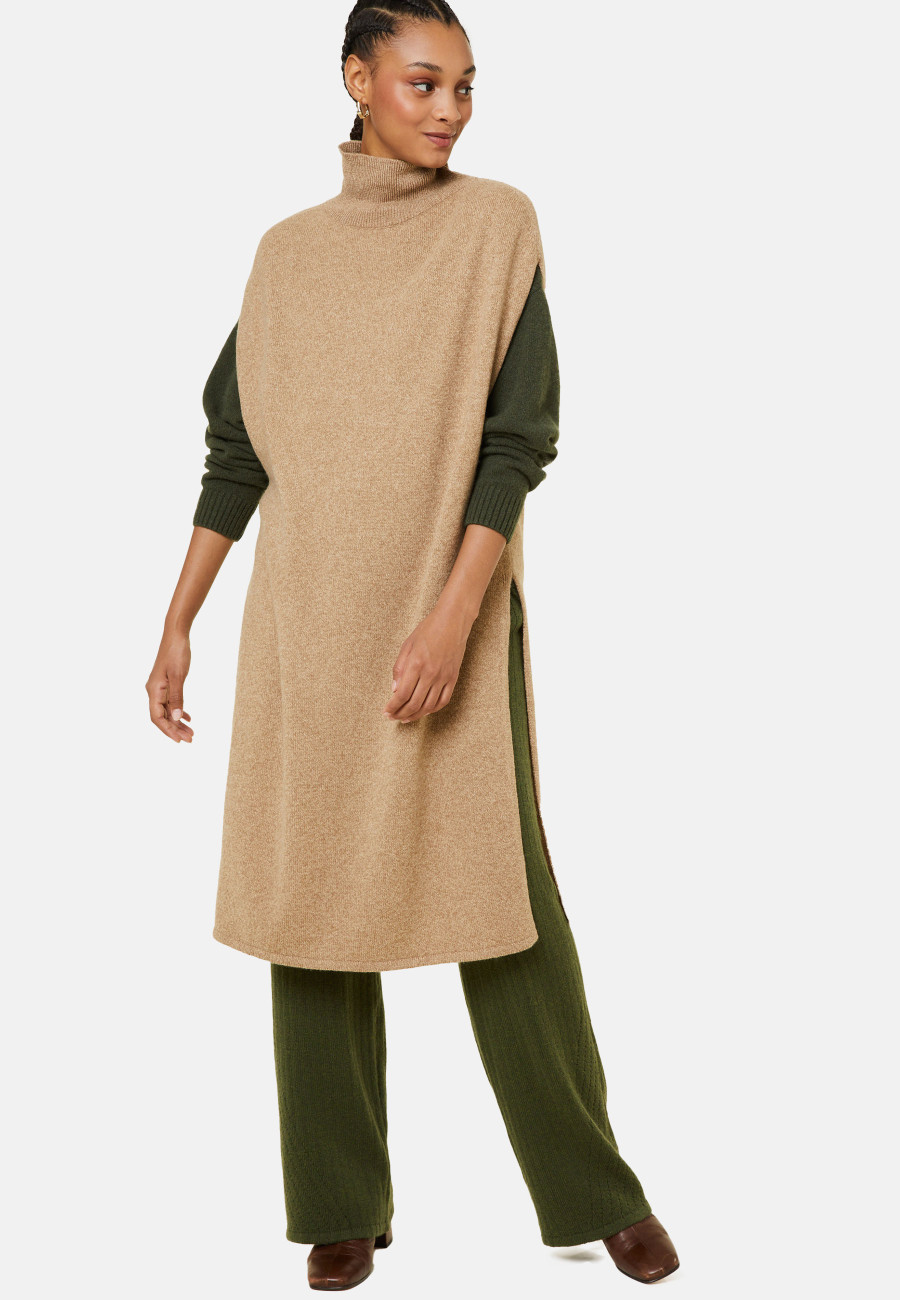 Sleeveless high neck tunic in wool and cashmere - Garance