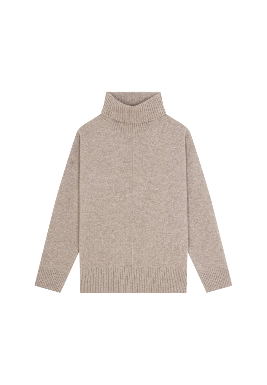 Turtleneck sweater with cashmere slits - Adena