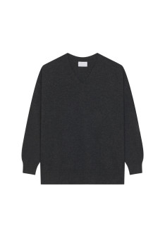 Loose sweater with V-neck slits in cashmere - Alienor